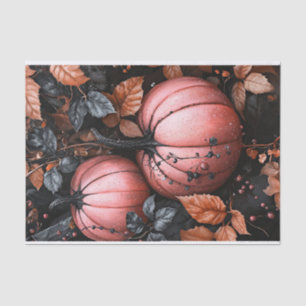 Schwarz-Pink-Kürbis-Fall-Dekoupage Seidenpapier