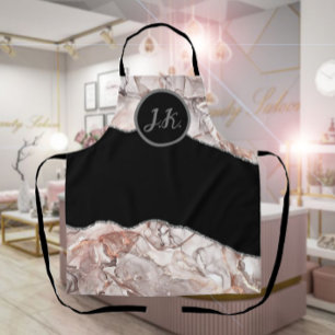 Schwarz Pink Professioneller Marmor Achat Glamour Schürze