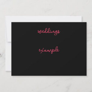 Schwarz-Pink-Script-Hochzeit Einladung