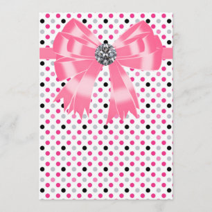 Schwarz-Polka-Dot-Einladung Einladung