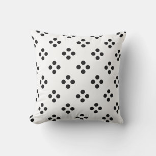 Schwarz Polka Dot Geometric Muster Weißes Geschenk Kissen