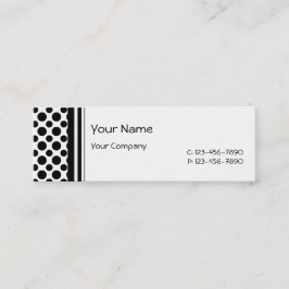 Schwarz-Polka-Punkte auf weißer Visitenkartenvorla Mini Visitenkarte