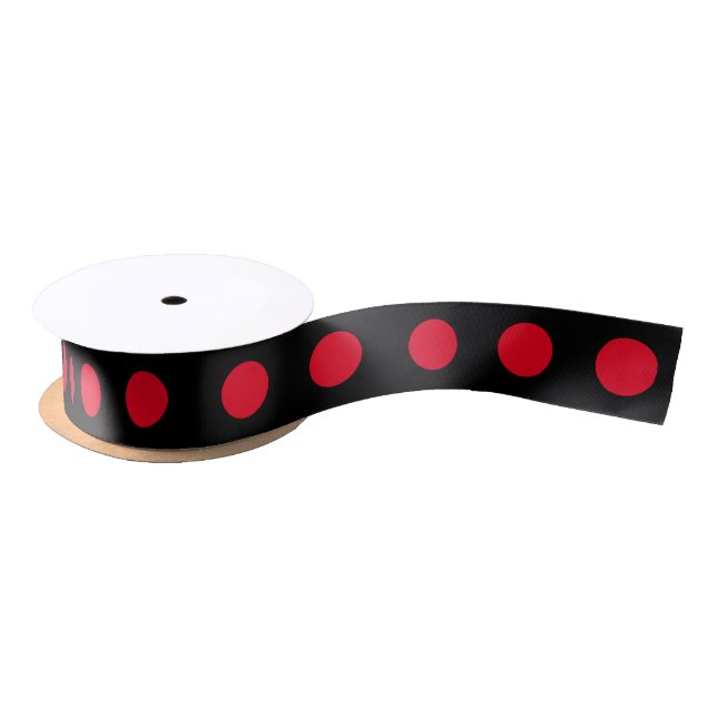 Schwarz-Polka-Punkte Satinband (Spule)
