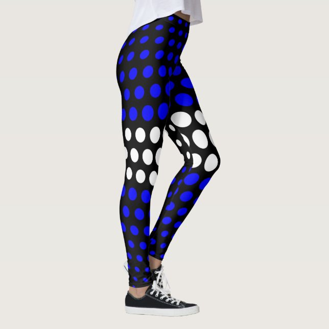 Schwarz-Polka-Punktmuster Leggings (Rechts)