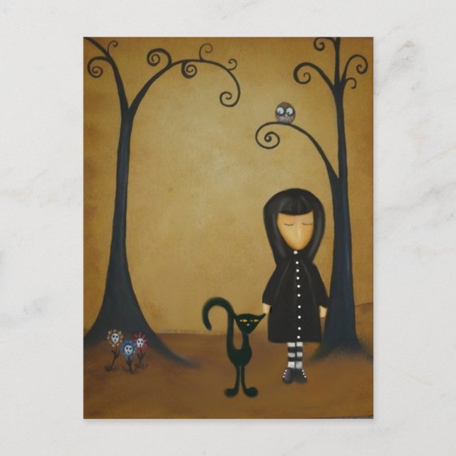 Schwarz Postkarte (Vorderseite)