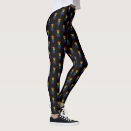 Schwarz | Rainbow-Muster Leggings