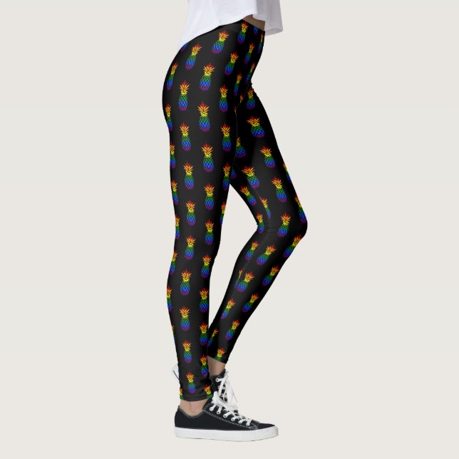 Schwarz | Rainbow-Muster Leggings (Rechts)