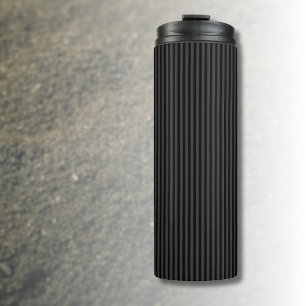 Schwarz & rauchige schwarze schmale vertikale Stre Thermosbecher
