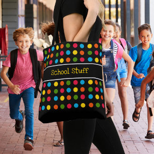 Schwarz Red Blue Green Yellow Orange Polka Dot