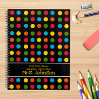 Schwarz | Red Blue Green Yellow Orange Polka Dot