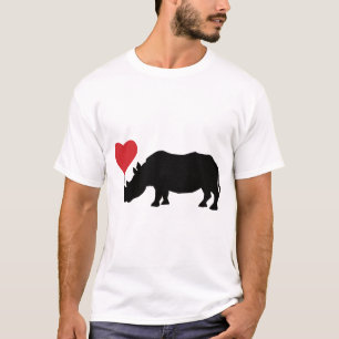 Schwarz-Rhino-mit-Herz T-Shirt