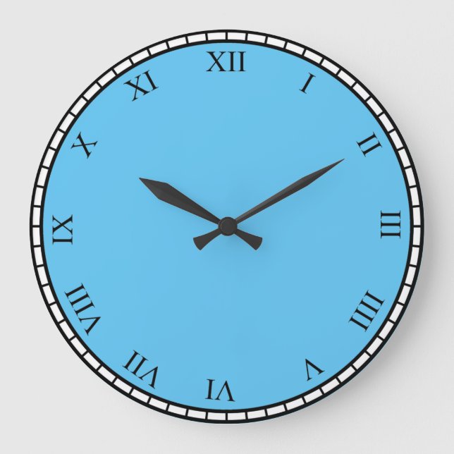 Schwarz-römische Zahlenface und Trimm-Uhr-Uhr-Uhr- Große Wanduhr (Vorderseite)