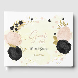 Schwarz-Rosa-Blume, botanische Hochzeit Gästebuch