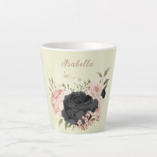 Schwarz-Rosa-Blume Milchtasse