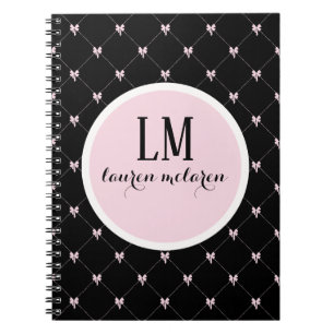Schwarz & Rosa Bogen Monogramm Notizblock