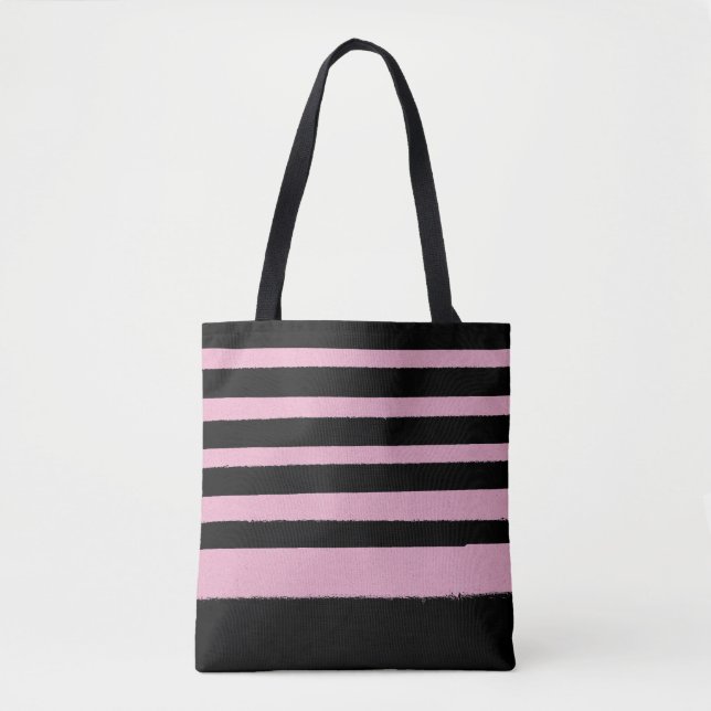 Schwarz Rosa Cool Moderner Streifen (Vorderseite)