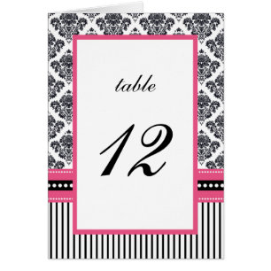 Schwarz-Rosa Damaskus Streifen Hochzeitssache Tisc