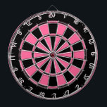 Schwarz-Rosa-Damenkarton Dartscheibe<br><div class="desc">Rosa und schwarze Damen Dartboard. Hinzufügen eines optionalen Namens</div>