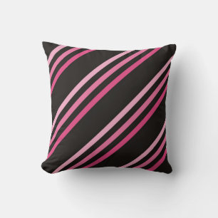 Schwarz-Rosa-Diagonal gestreift MOJO-Pillow Kissen