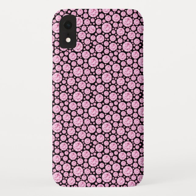 Schwarz-Rosa-Diamant-Muster Case-Mate iPhone Hülle (Rückseite)