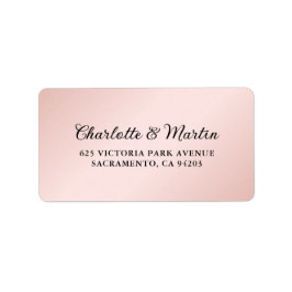 Schwarz Rosa Elegante Hochzeit Adressaufkleber