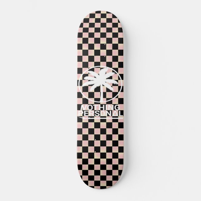 Schwarz-Rosa-Farblinie geprüft Skateboard (Vorderseite)