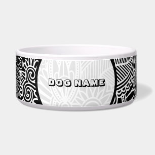 Schwarz/Rosa Fine Line Shading Pattern-Monogrammie Napf
