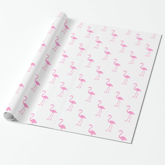 Schwarz-Rosa-Flamingo-Muster Geschenkpapier (Ungerollt)