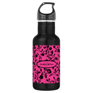 Schwarz Rosa Flasche Wasser Flasche mit Namen Edelstahlflasche