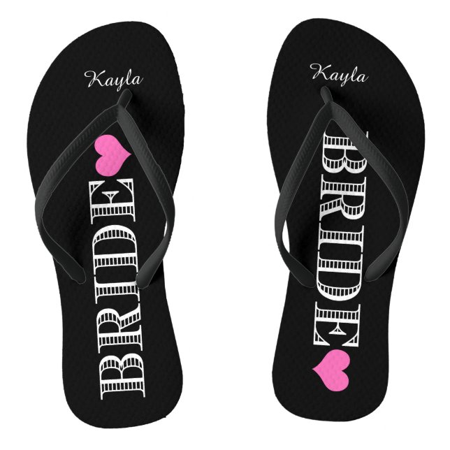 Schwarz/Rosa Flip Flops (Fußbett)