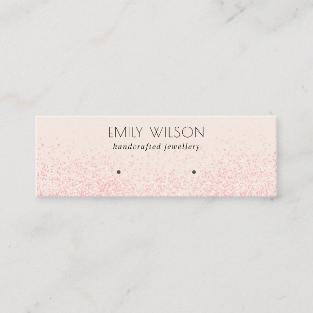 Schwarz-Rosa-Glitzer-Textur Ofenanzeige Mini Visitenkarte (Vorderseite)