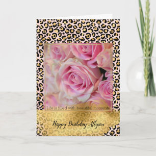 Schwarz-Rosa-Gold-Leopard-Karte Karte
