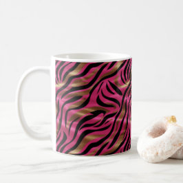 Schwarz Rosa Gold Zebra Streifen Tierisches Druckm Kaffeetasse