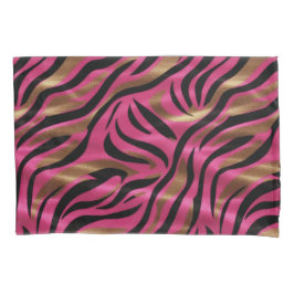 Schwarz Rosa Gold Zebra Streifen Tierisches Druckm Kissenbezug