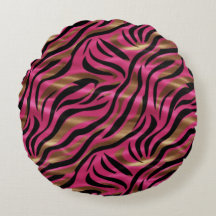 Schwarz Rosa Gold Zebra Streifen Tierisches Druckm