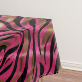 Schwarz Rosa Gold Zebra Streifen Tierisches Druckm Tischdecke