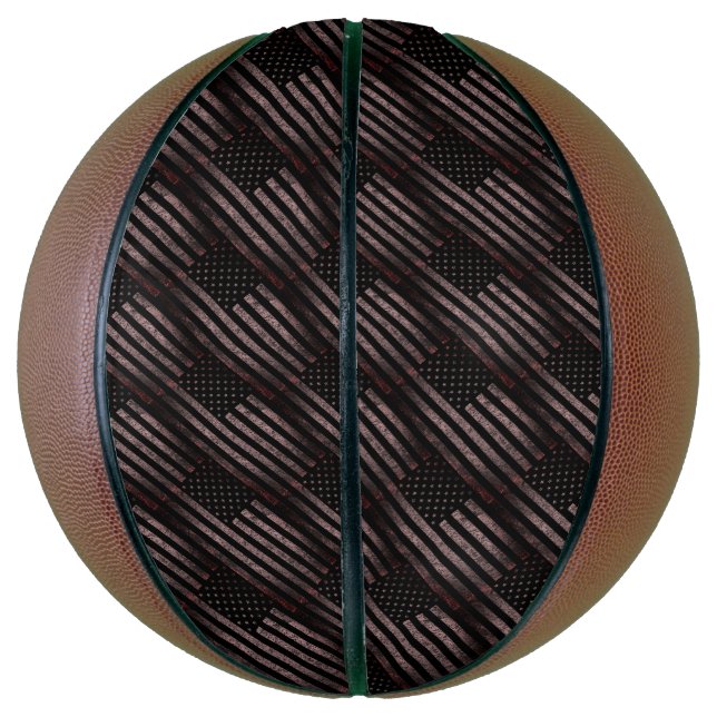 Schwarz-Rosa-Grunge Vintages amerikanisches Flag-M Basketball (Vertikal)