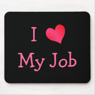 Schwarz/Rosa I Liebe Mein Job Mousepad