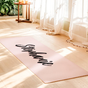 Schwarz-Rosa-Individuelle Name Yogamatte