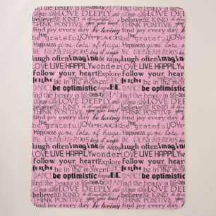 Schwarz-Rosa Inspirationswörter Sherpadecke