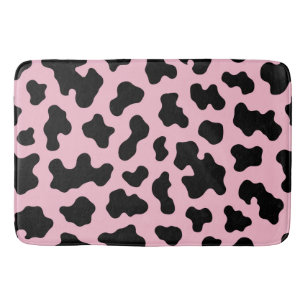 Schwarz & Rosa Kuhfelldruck Badematte