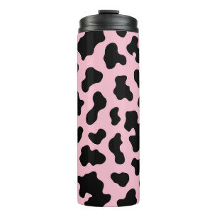 Schwarz & Rosa Kuhfelldruck Thermosbecher