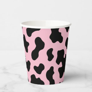 Schwarz-Rosa-Kuhleder-Druck-Geburtstagsfeier Pappbecher