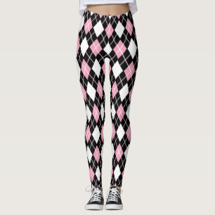 Schwarz/Rosa Leggings für nahtlose Raute
