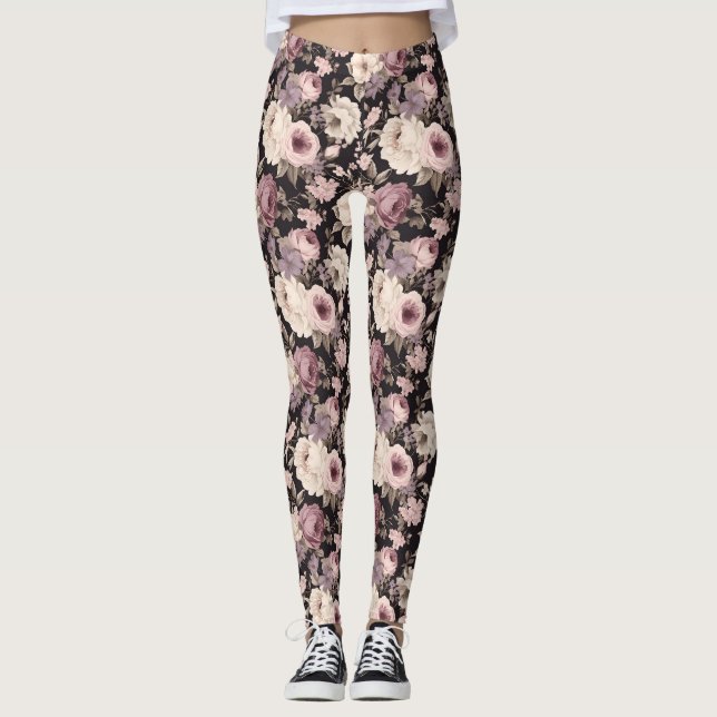 Schwarz-Rosa-Leggings Leggings (Vorderseite)