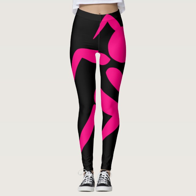 Schwarz-Rosa-Leggings Leggings (Vorderseite)