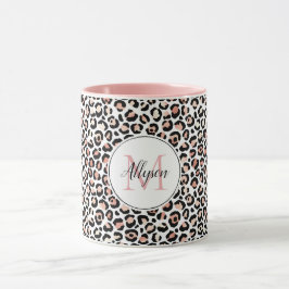 Schwarz-Rosa-Leoparden-Druck Tasse