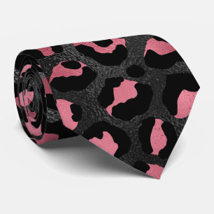 Schwarz-rosa Leopardenprint Krawatte
