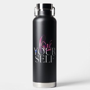 Schwarz-Rosa-Liebe Motivierend Trinkflasche