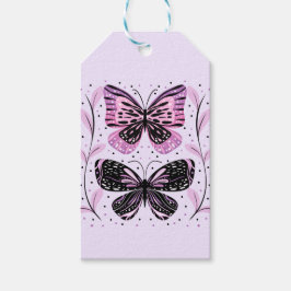 Schwarz, Rosa, Lila Schmetterlinge Geschenkanhänger
